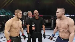 Khabib Nurmagomedov vs. Justin Gaethje (EA Sports UFC 3) - CPU vs. CPU - Crazy UFC 👊🤪