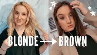 BLONDE TO BRUNETTE HAIR TRANSFORMATION | COME TO THE HAIR SALON WITH ME ✨