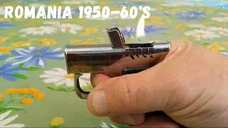 Old vintage ECON FAGARAS PISTOLET petrol pocket lighter Старая бензиновая карманная зажигалка