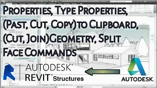 Properties | Past | Cut | Copy | Clipboard | (Cut, Join)Geometry | Split Face | Revit Architecture