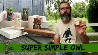 How To Carve A Simple, Fast And Easy Owl With Just A Knife and Block of Wood-Full Tutorial