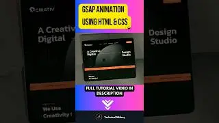 GSAP Animation Website Clone | GSAP Tutorial | GSAP #shorts #shortsviral #animation