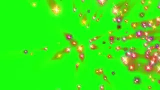 Colorful stars Green Screen