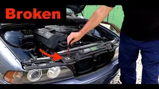 How to open stuck jammed hood Latch broken cable BMW e39 e38 or X3 X5 BEST WAY in under 30 seconds