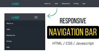 How to Create Responsive Navigation bar using HTML and CSS | Javascript