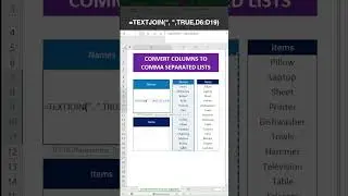 Excel Tutorial: How to Convert Columns or Rows to Comma Separated Lists #howto #tutorial