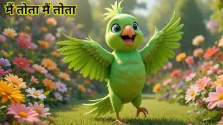 Best Hindi Baby Poem Ever | मैं तोता मैं तोता | Main Tota Main Tota | Hindi Baby Poem