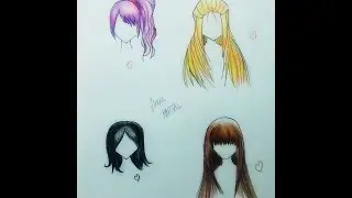 Anime 4 Farklı Saç Çizimi |  How to Draw Anime Hair