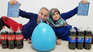 COCA COLA And MENTOS !!! Dev BALON İçinde, Ayşe Yıldız Ve Kerem USTA !