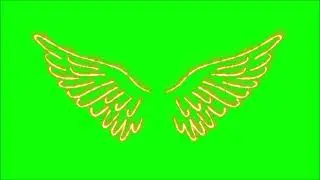 Green Screen Red Neon Wings | Subscription Banner | Green Screen Free Copyright