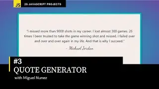 #3 of 25 Beginner Projects -  HTML, CSS, & JavaScript - Random Quote Generator ( Responsive Design )