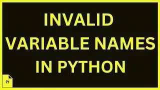 Invalid Variable Name In Python | Python 4 You | Lecture 14