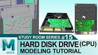 Hard Disk Drive (CPU) Tutorial in Autodesk Maya 2017 | 3D for Beginners | Study Room Series #15