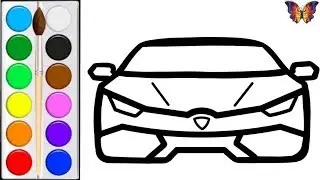 How to draw a SPORTS CAR / cartoon coloring SPORTKAR for children / Coloring for kids