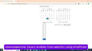 daterangepicker jQuery enables time selection using timePicker