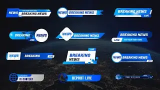 12 Styles of Broadcast News Headline Lower Third Green Screen, News Green Screen Lower Third