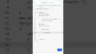 c program to find max element in an array 