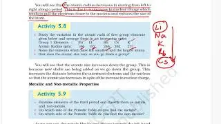 Activity 5.8 Class X Science Chapter 5 Periodic Classification of  elements