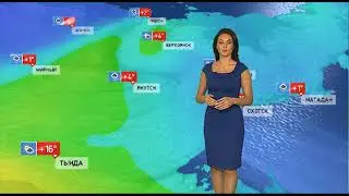 Анна Орис ведет прогноз погоды на российском ТВ
