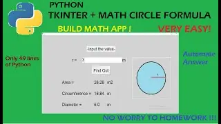 Python tkinter + Math Circle formula (Automate answer)