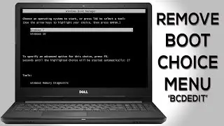 How to remove dual BOOT choice menu | BCDEDIT configuration in Windows 7, 8 and 10 in Hind...