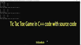 ✅Tic Tac Toe Game in C++ code With Source code  |tic tac toe in c++ using functions