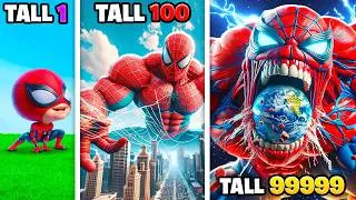 Shortest To TALLEST SPIDERMAN In GTA 5!