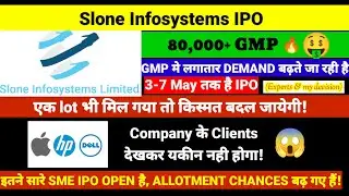 Slone Infosystems IPO 🔴80,000+GMP 🔴SLONE INFOSYSTEM IPO DETAIL ANALYSIS 🔴 APPLY OR NOT 