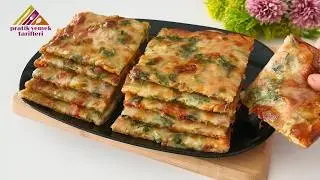Better than pizza.😉Chop 1 zucchini.🤠 with ingredients at home! Easy, cheap and delicious👌.