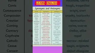 Synonym and antonym words 