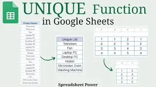 Unique Function in Google Sheets