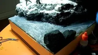 Создание воды на диораме / Creation of water on a diorama