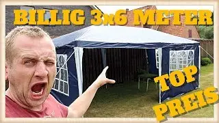 ✅ BILLIGES  Partyzelt Festzelt 3x6m blau Camping Vereinszelt Strand Faltpavillon
