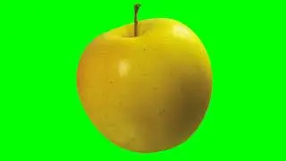 Zoom in Apple Green screen Copyright free-Yellow