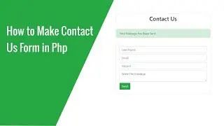 How to Make Contact Us Form in Php