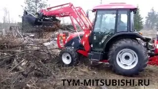Трактор TYM T603 с погрузчиком, экскаватором и челюстным ковшом