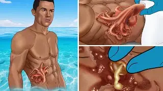 ASMR Animation Remove the octopus clings to Ronaldo's belly