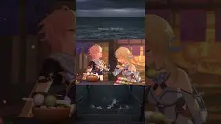 Aether and Lumine eats dango 