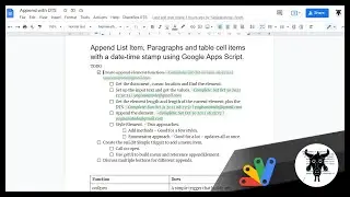 Append a date time stamp to lists, paragraphs and tables in Google Docs with Google Apps Script