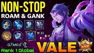 NonStop Ganking & Roaming Vale Kannagi MVP Play! - Top 1 Global Vale by α7мєd ঔৣ - MLBB