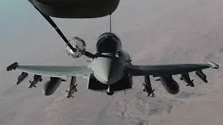 U.S. Air Force KC-10 Extender provides aerial refueling to British Royal Air Force Typhoon FGR4s