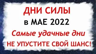 Дни СИЛЫ в МАЕ 2022. Самые благоприятные дни месяца.