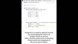 Java Program To Check Whether Two Strings are Anagram Or Not? Java Interview Questions and Answers
