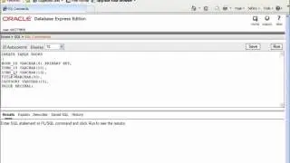 SQL with Oracle 10g XE - Using CREATE TABLE to Build a Table
