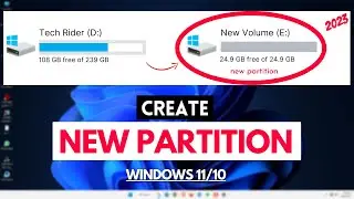 How to Create New Partition on Windows 11/10 - Create New Drive 2023💥