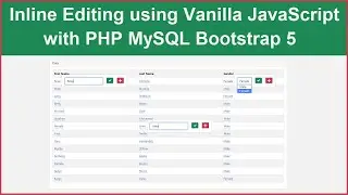 Inline Editing using Vanilla JavaScript with PHP MySQL Bootstrap 5