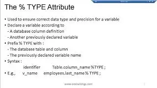 Oracle Database Course - PLSQL Anonymous Block and Variable Declaration