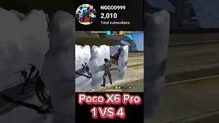 1 VS 4   !   Poco X6 pro gameplay💀     #freefireshorts #pocox6progameplay