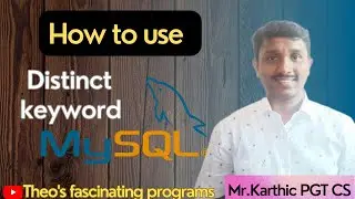 Distinct keyword|How to use distinct keyword#Theosfascinatingprograms#mysql #sql #database#mysqldba