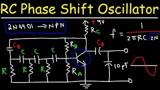 RC Phase Shift Oscillator Circuit Using a NPN Transistor